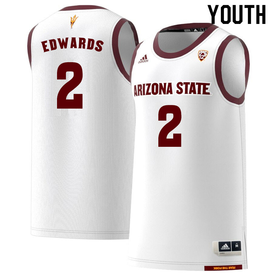 Youth #2 Rob Edwards Arizona State Sun Devils College Basketball Jerseys Sale-White